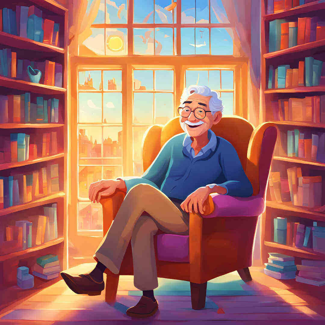 a handsome horny grandpa who is smiling 